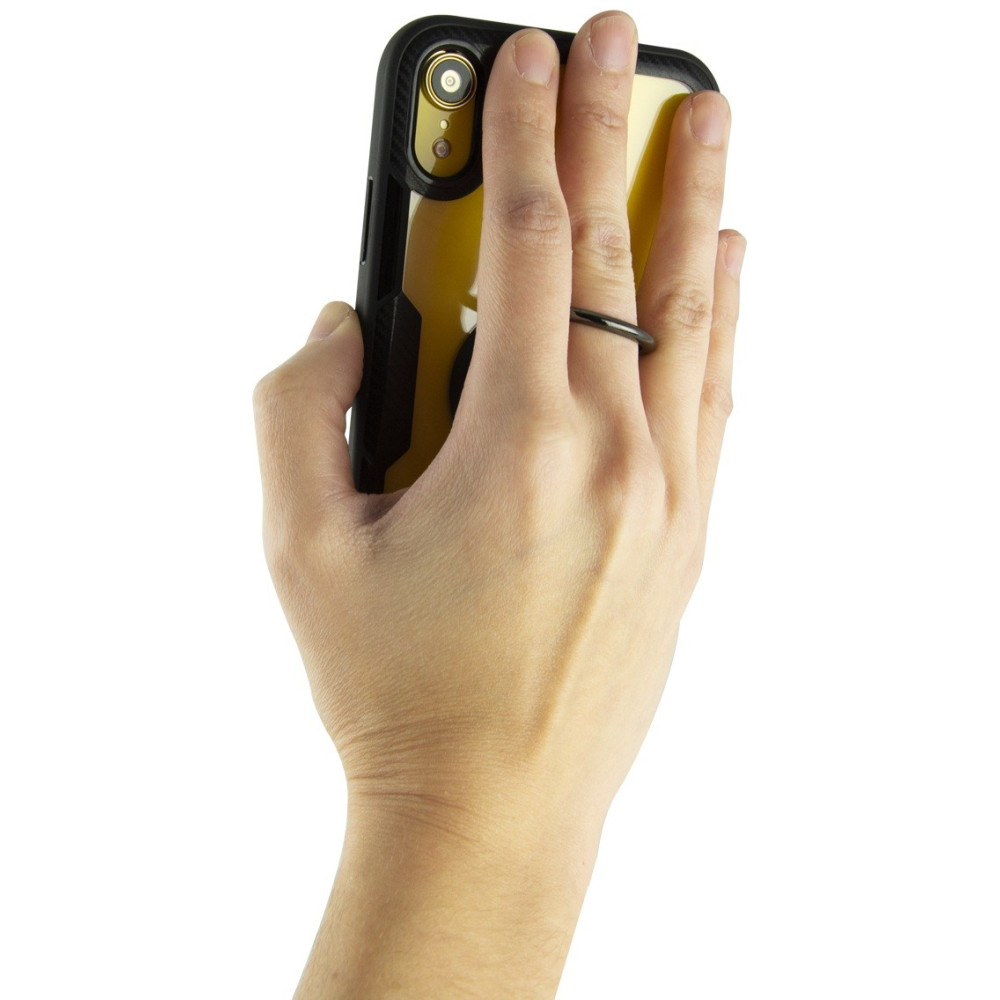 Etui TPU Ksix avec Bague Support pour iPhone XR / Noir