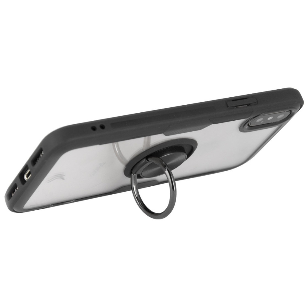 Etui TPU Ksix avec Bague Support pour iPhone XS MAX / Noir