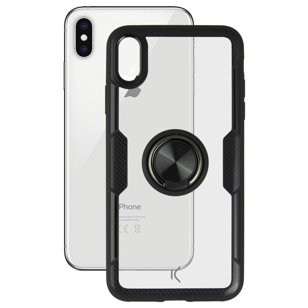 Etui TPU Ksix avec Bague Support pour iPhone XS MAX / Noir