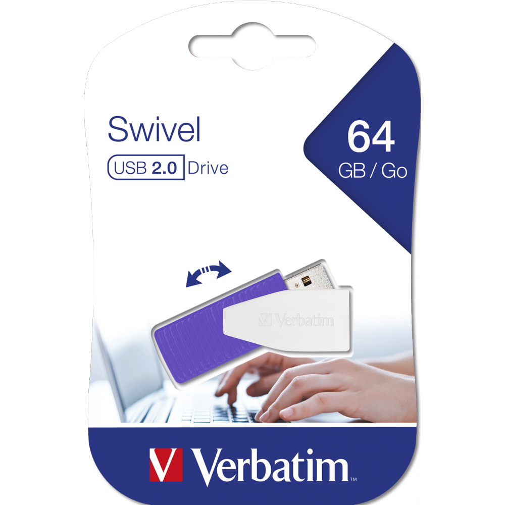 Clé USB Verbatim Swivel USB 2.0 / 64 Go / Violet