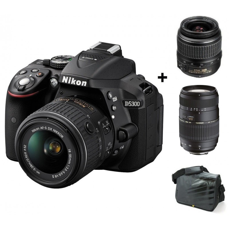 Réflex Numérique Nikon D5300 + Objectif Nikkor 1855MM + Objectif Nikkor 70300MM + Sacoche