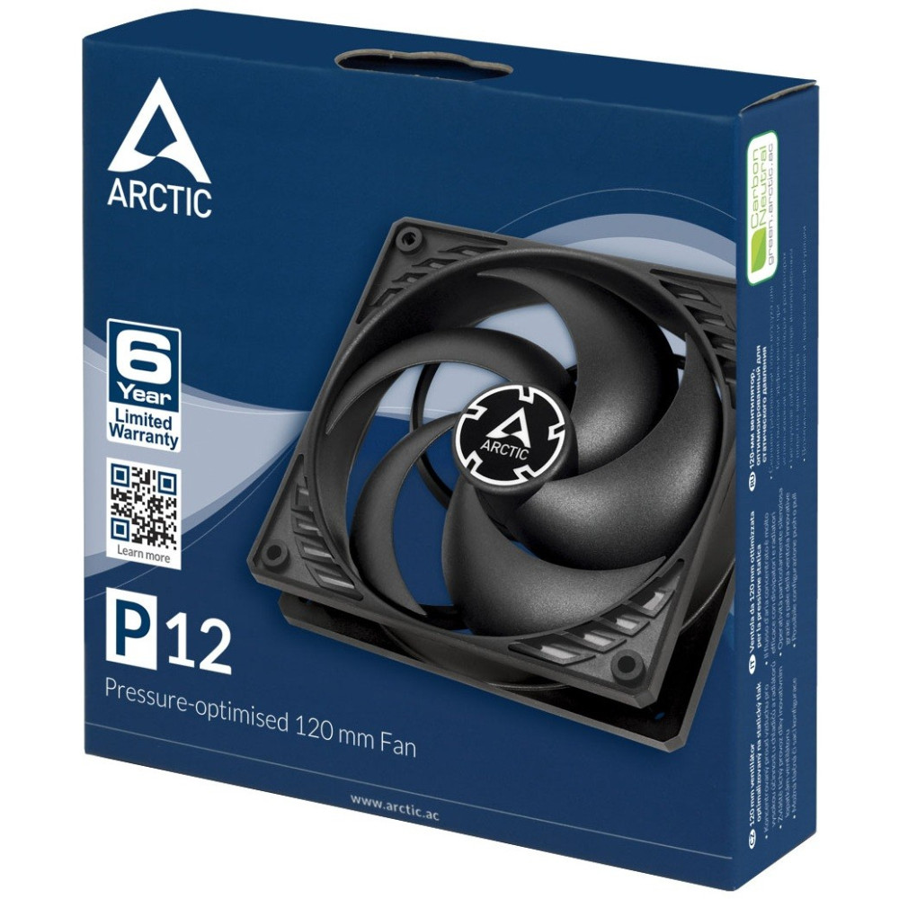Ventilateur de boîtier pour Gamer Arctic P12 / Noir