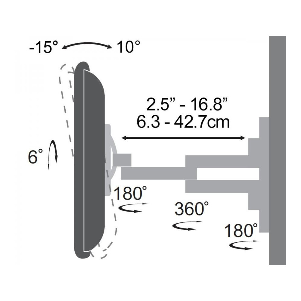 Support Pivotant SBOX PLB-3644 pour Téléviseur 32"-55"