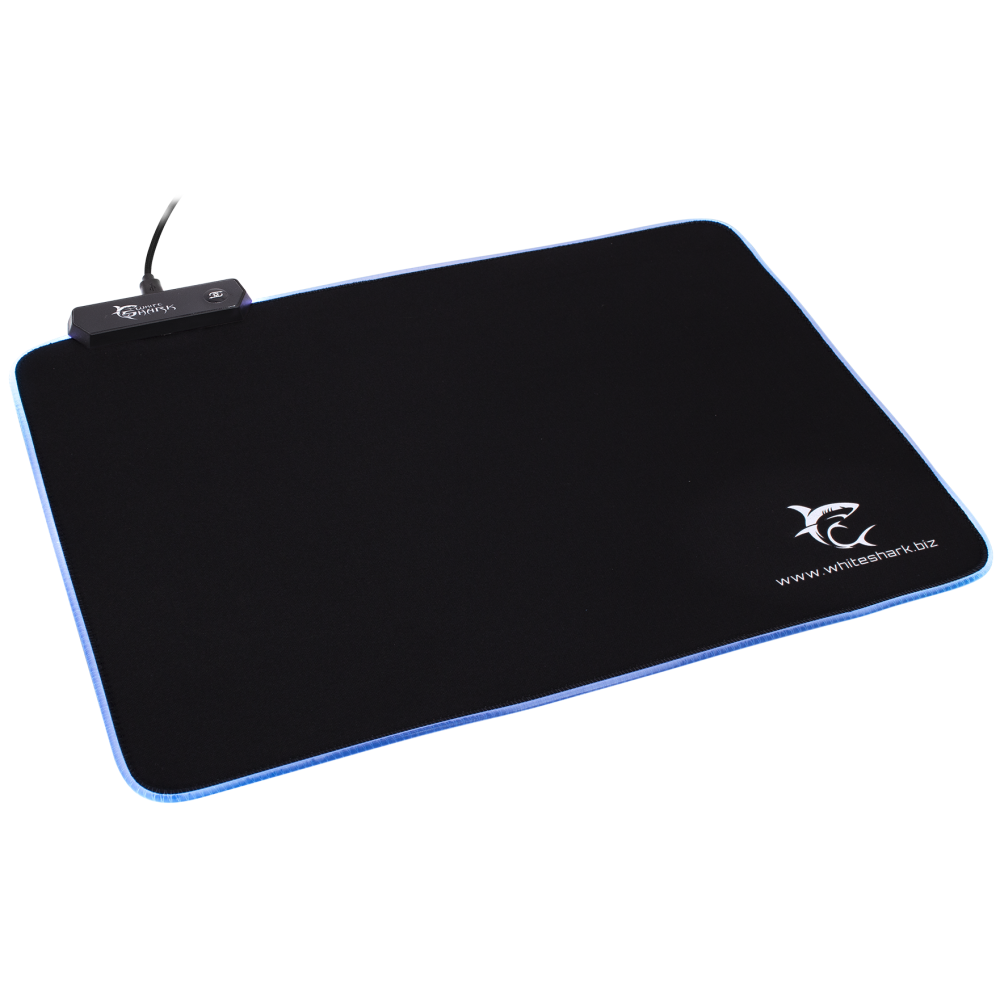 Tapis Souris White Shark LUMINOS L LED 35 x 25 cm