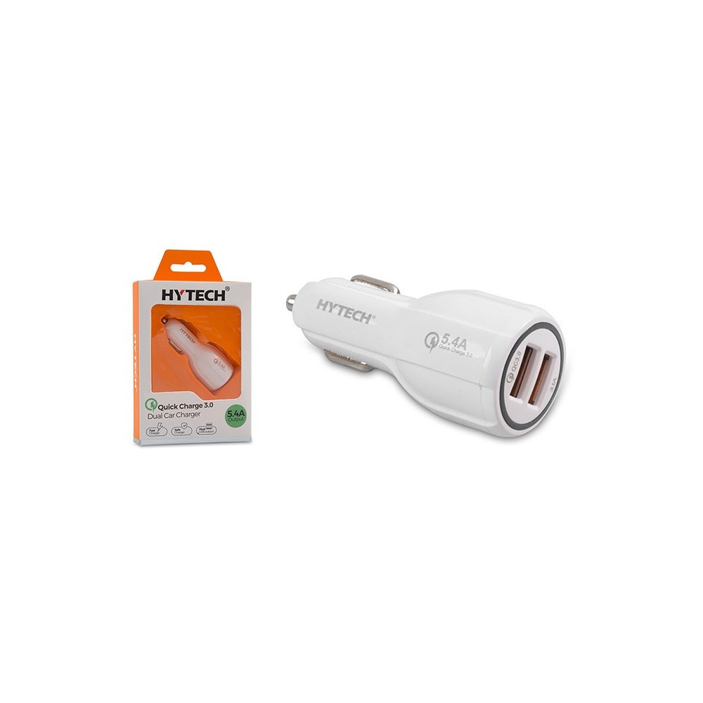 Chargeur Allume Cigare Hytech QC 3.0 / HY-XQ50 / 5.4 A / Blanc