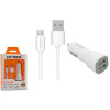 Chargeur Allume Cigare Hytech + Câble Micro USB / HY-X42 / 3.4A / Blanc