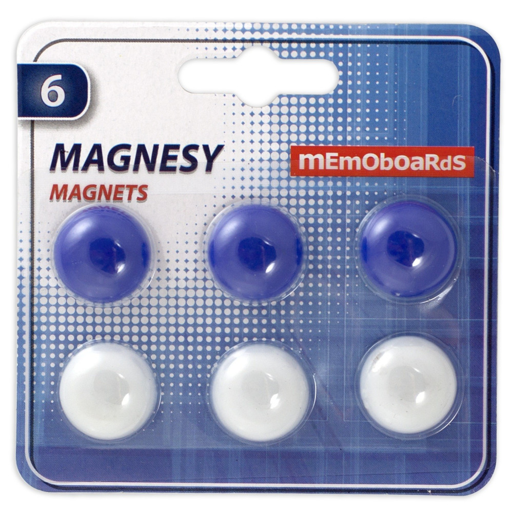 6x Aimants de tableau magnétique 20 mm