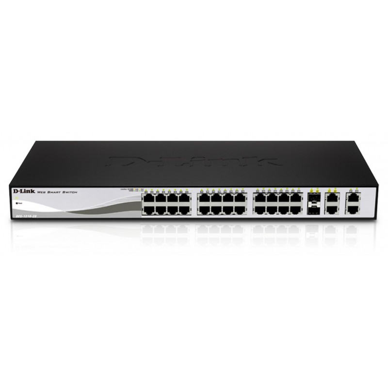 Switch D-Link DES-1210-28  24 ports 10/100 Mbps + 4 ports Gigabit