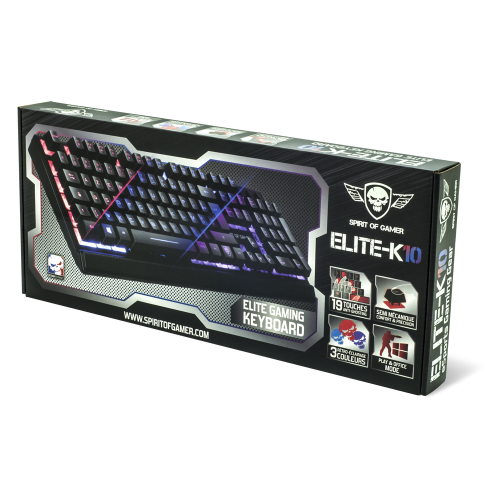 Clavier Gaming Rétroéclairé Spirit of Gamer ELITE K10