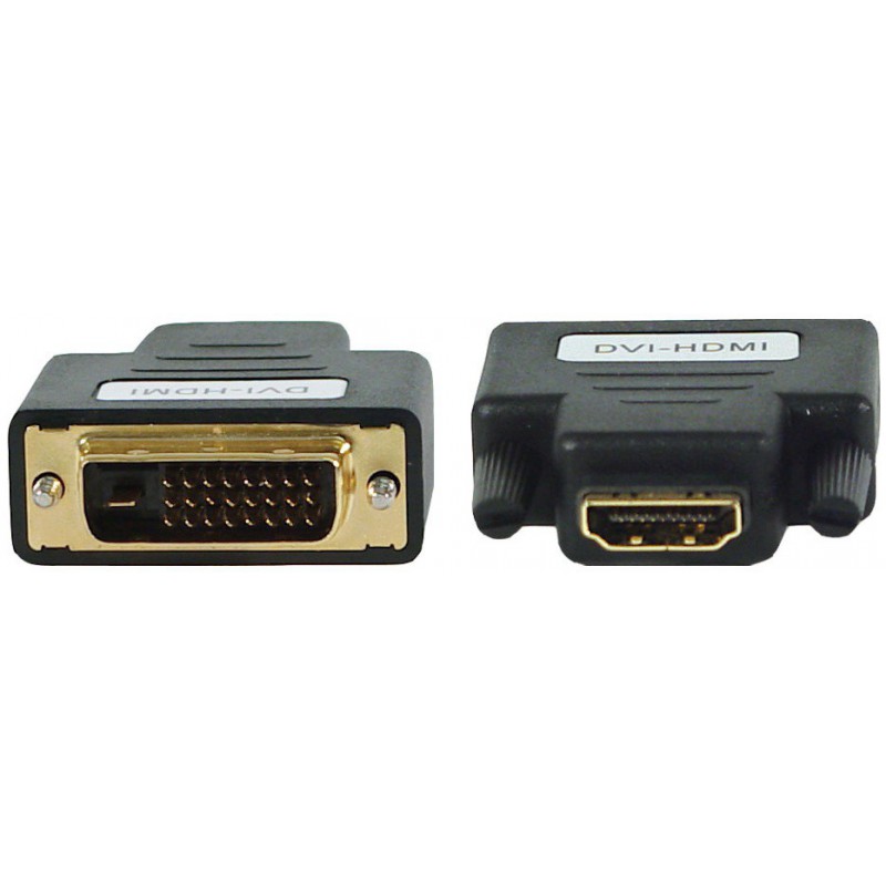 Adaptateur DVI vers HDMI DVI-D Dual Link 24 + 1 DVI Femelle vers HDMI mâle avec connecteur plaqué Or Convertisseur Full HD 1080P 