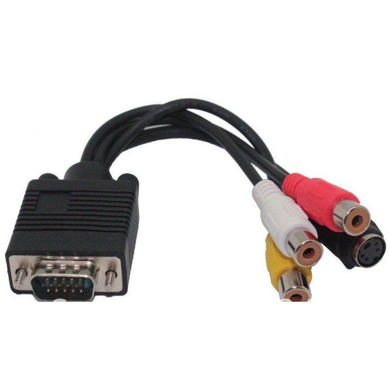 Câble VGA To 3RCA + 1DVI