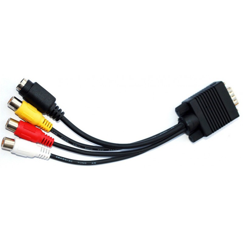 Câble VGA To 3RCA + 1DVI