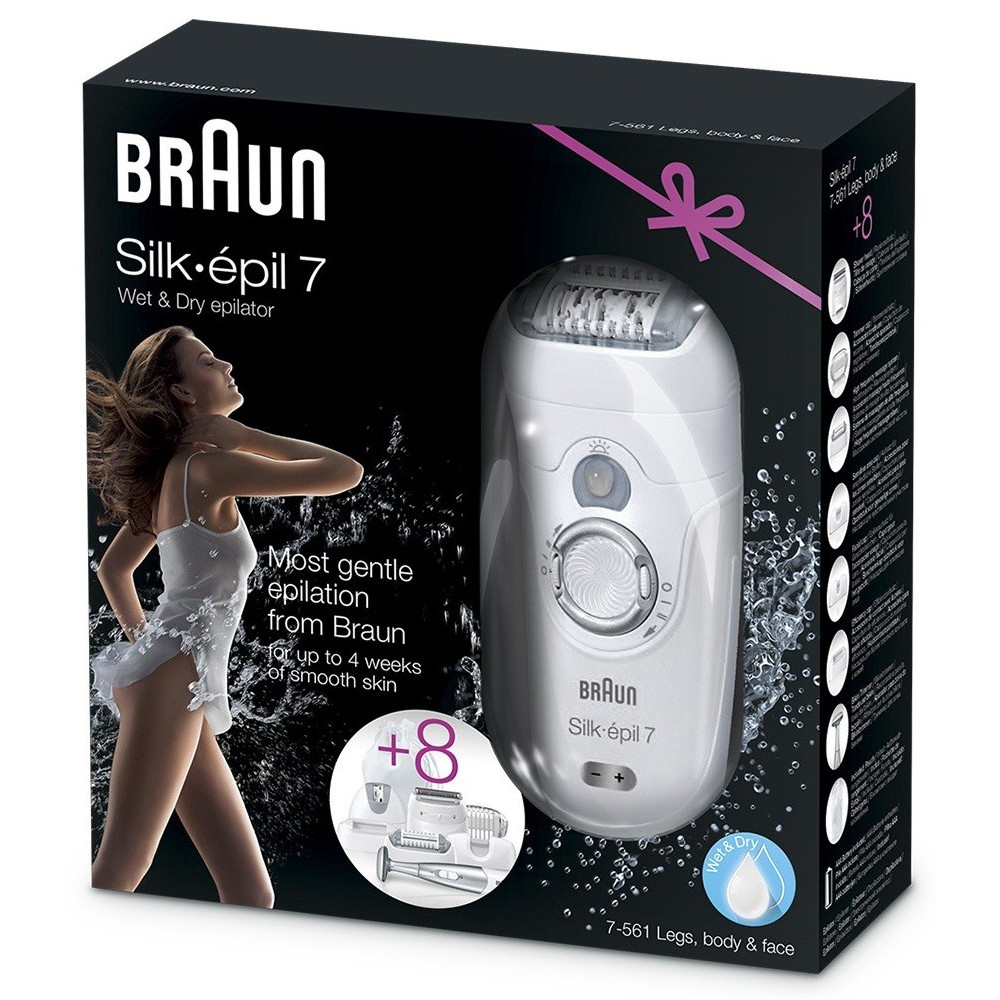 Épilateur Braun Silk-épil 7 7-561 Étanche Sans fil avec 8 accessoires