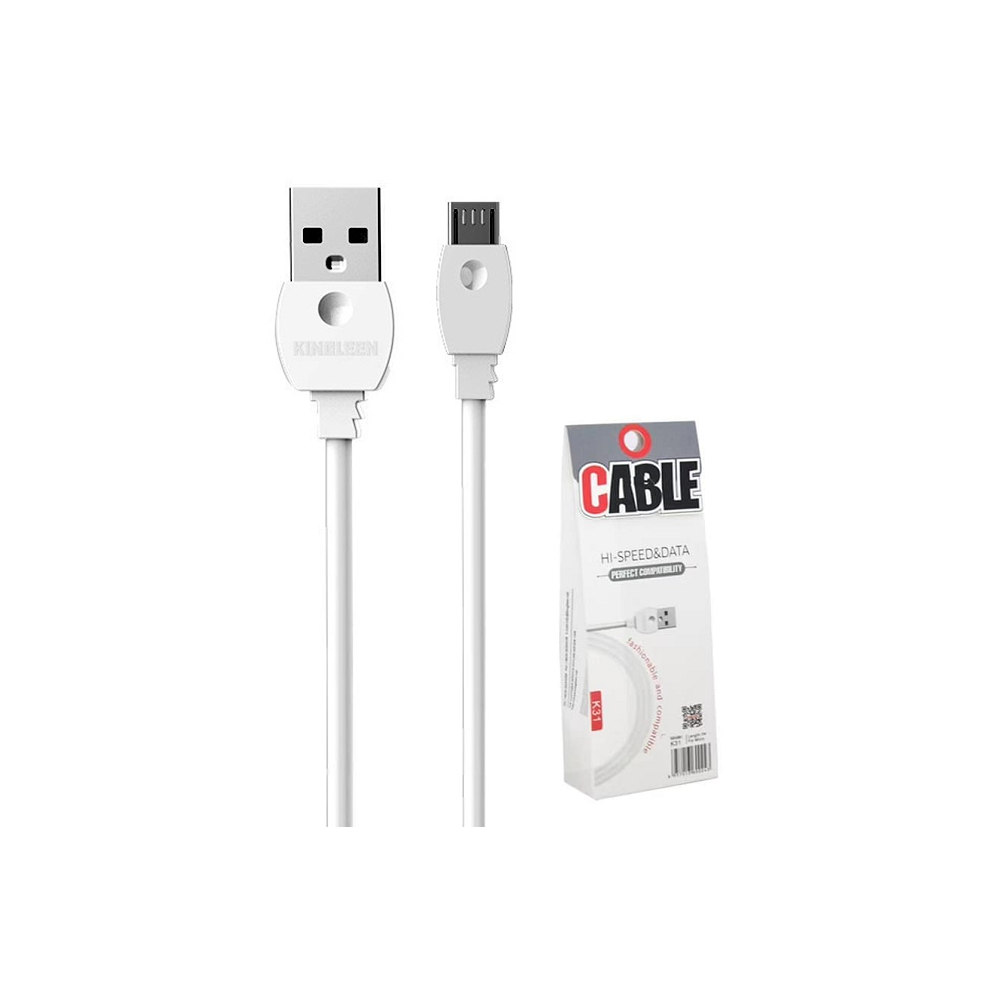 Câble USB vers Micro USB Kingleen K31 2A / Blanc