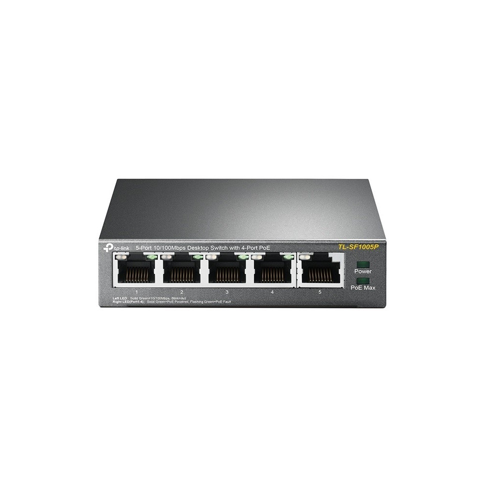 Switch de bureau TP-Link 5 ports 10/100 Mbps avec 4 ports PoE