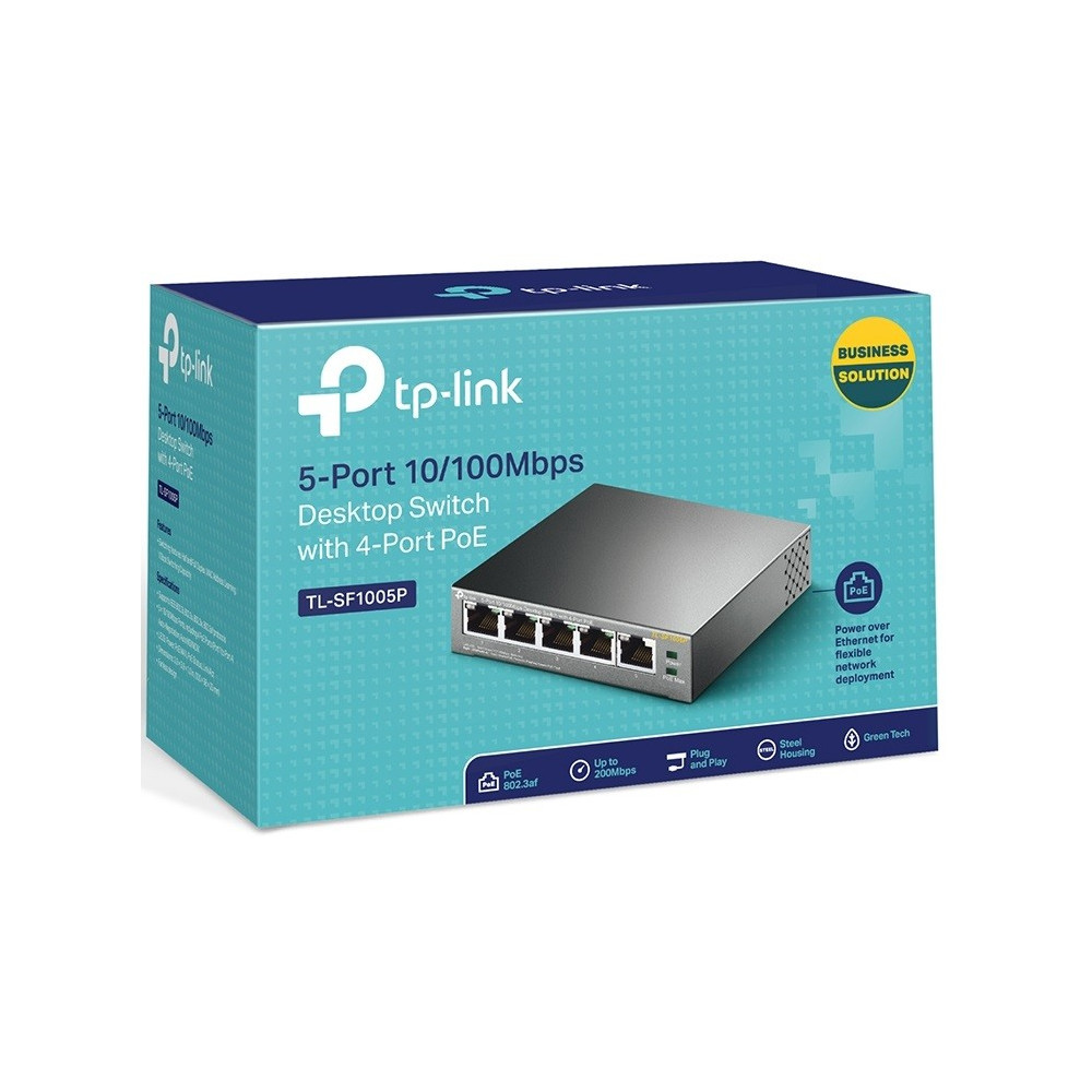 Switch de bureau TP-Link 5 ports 10/100 Mbps avec 4 ports PoE