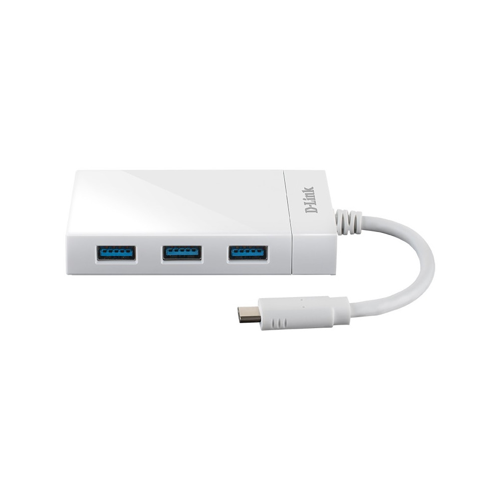 Hub USB Type C vers 3 Ports USB D-Link DUB-D410 + Port Réseau RJ45