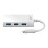 Hub USB Type C vers 3 Ports USB D-Link DUB-D410 + Port Réseau RJ45