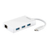 Hub USB Type C vers 3 Ports USB D-Link DUB-D410 + Port Réseau RJ45