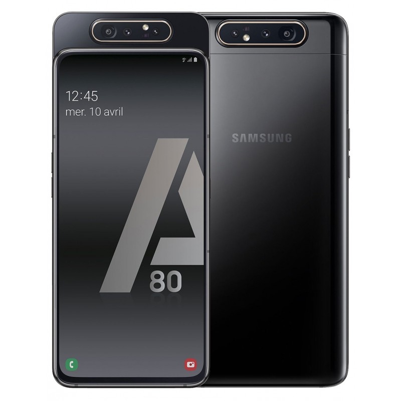 Slide  #1 Téléphone Portable Samsung Galaxy A80 / Noir + SIM Orange 60 Go + Power Bank 10 000 mAh Offert