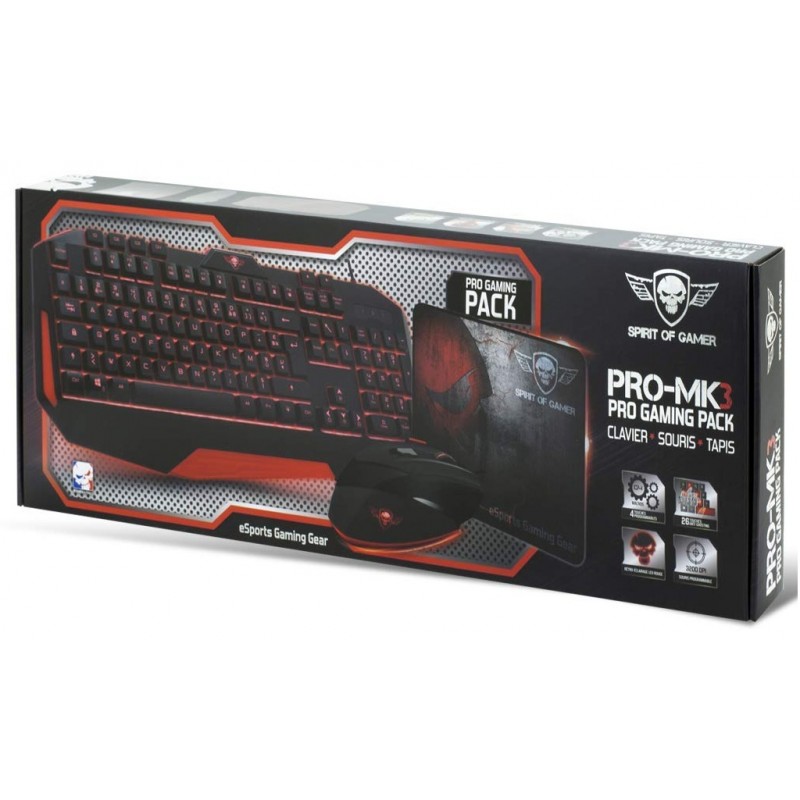 Pack Faction Red Spirit of gamer clavier, souris, tapis et casque