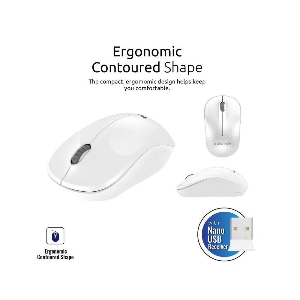 Souris Optique Sans Fil Promate Clix-1 / Blanc