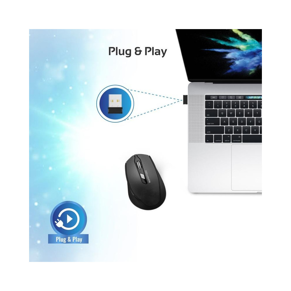 Souris Optique Sans Fil Promate Clix-6 / Noir