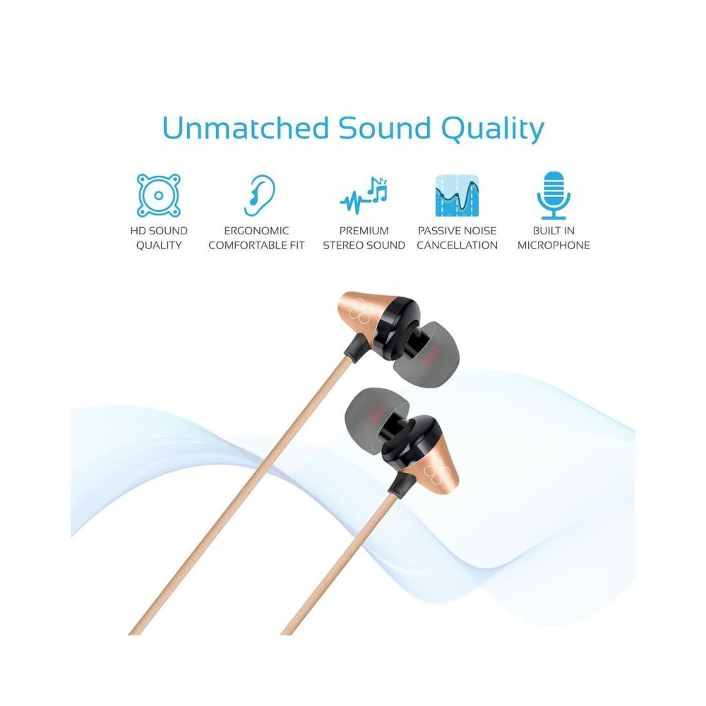 Écouteurs stéréo intra-auriculaires universels avec micro Promate Clavier / Gold
