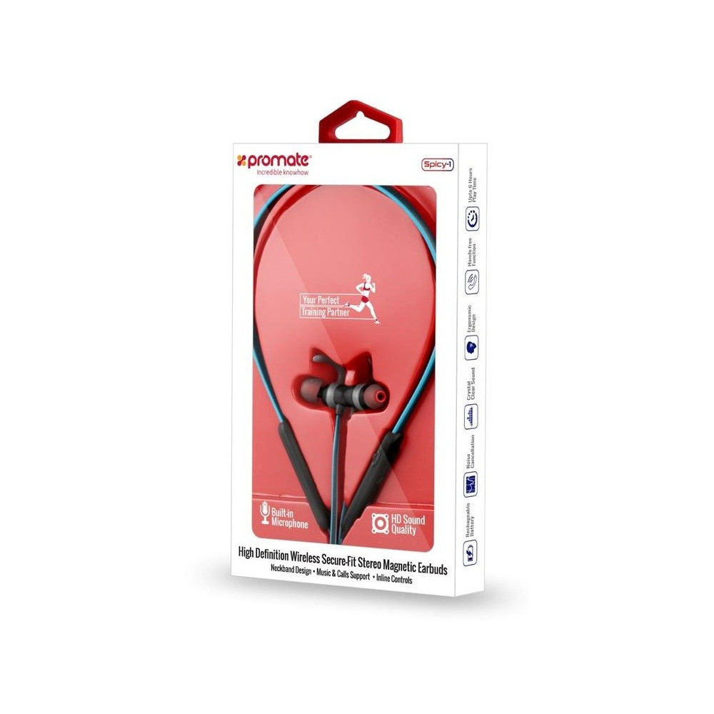 Écouteurs Bluetooth avec Micro Promate Spicy-1 / Bleu