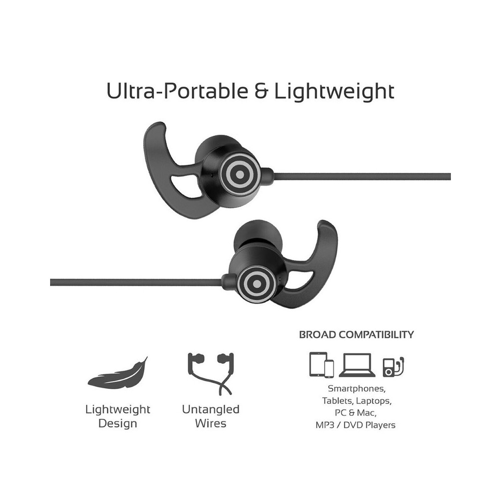 Écouteurs stéréo intra-auriculaires avec micro Promate Swift / Noir