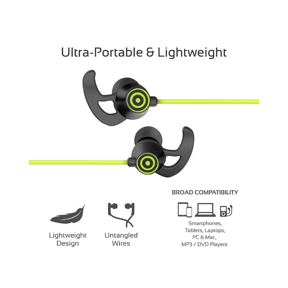 Écouteurs stéréo intra-auriculaires avec micro Promate Swift / Vert