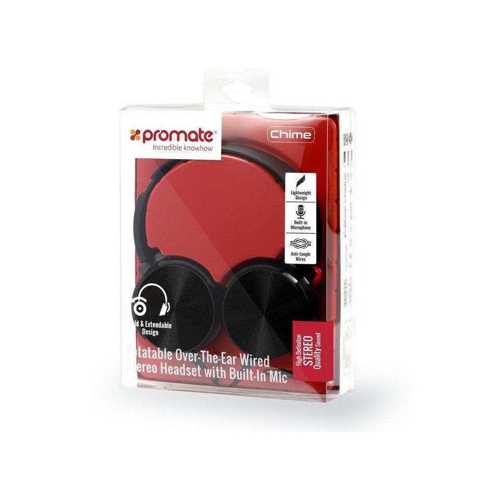 Casque stéréo avec Micro Promate Chime / Noir
