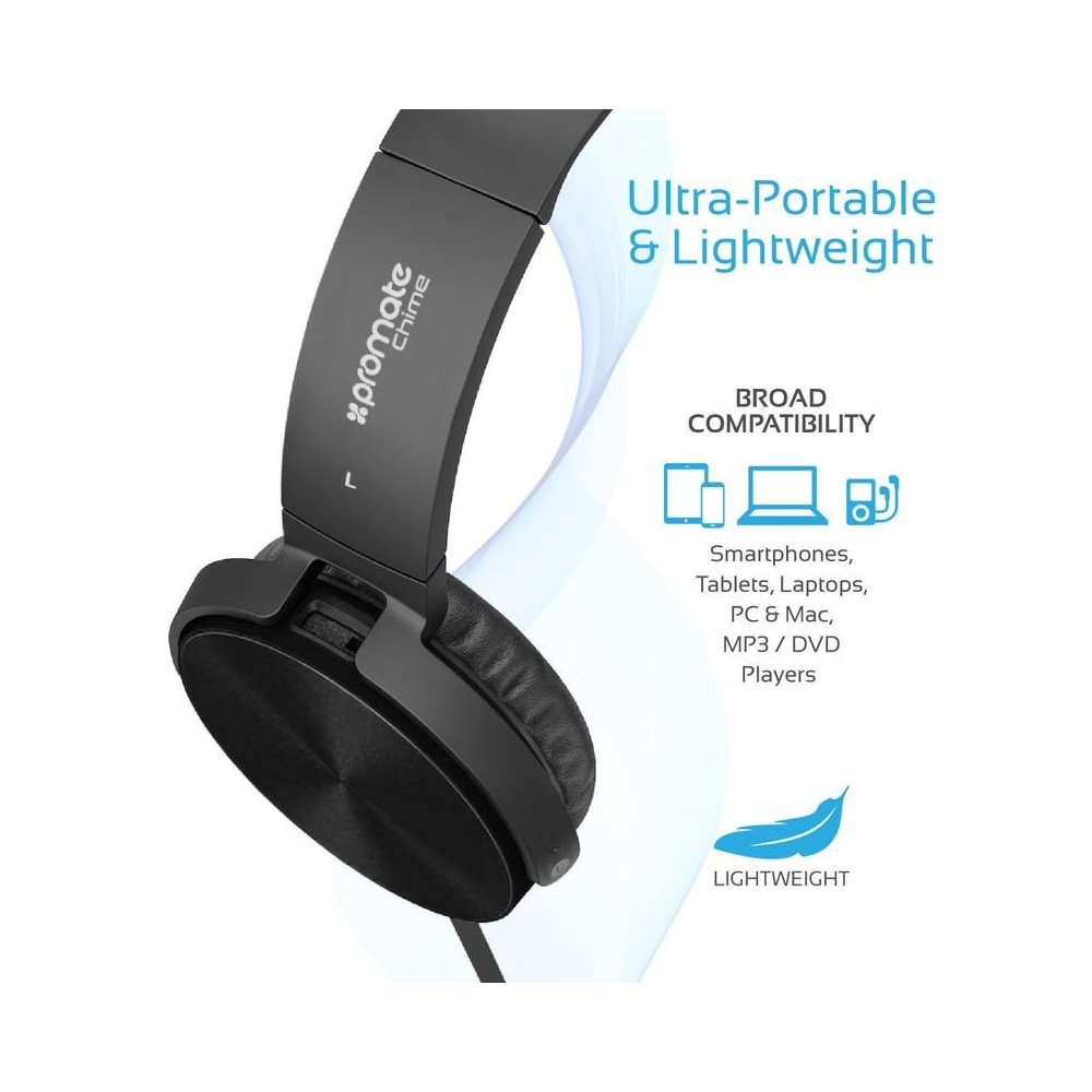 Casque stéréo avec Micro Promate Chime / Noir