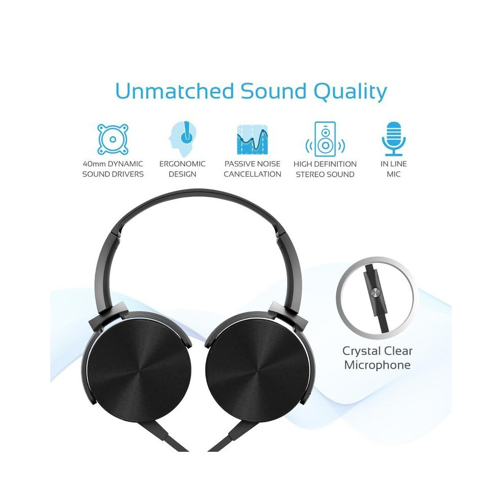 Casque stéréo avec Micro Promate Chime / Noir