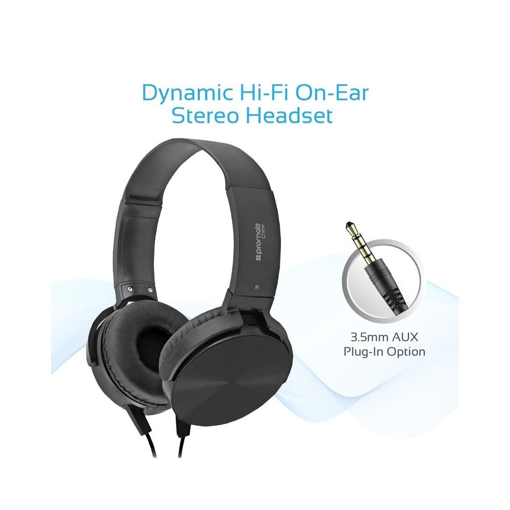 Casque stéréo avec Micro Promate Chime / Noir