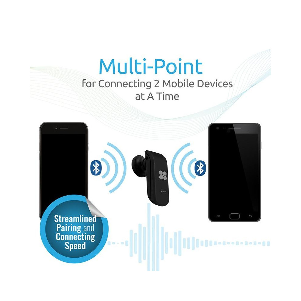 Oreillette Bluetooth Multipoints Promate Atom / Gris