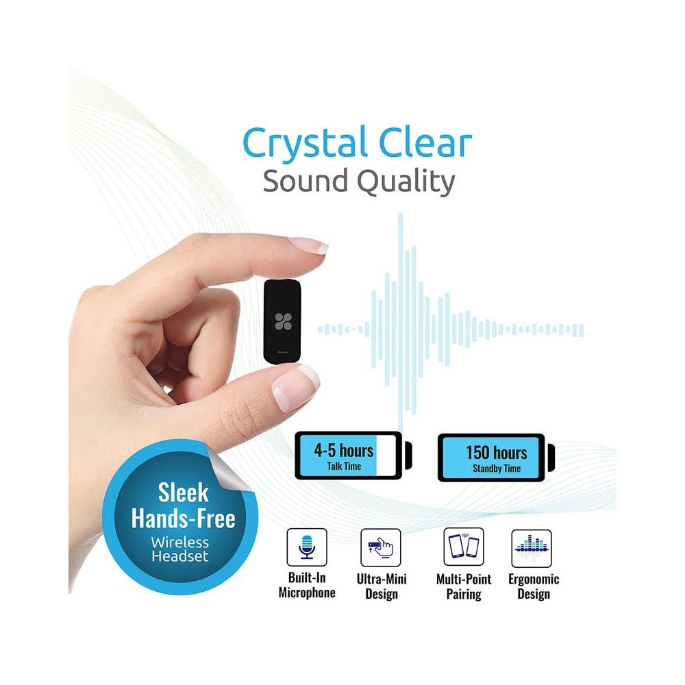 Oreillette Bluetooth Multipoints Promate Atom / Gris
