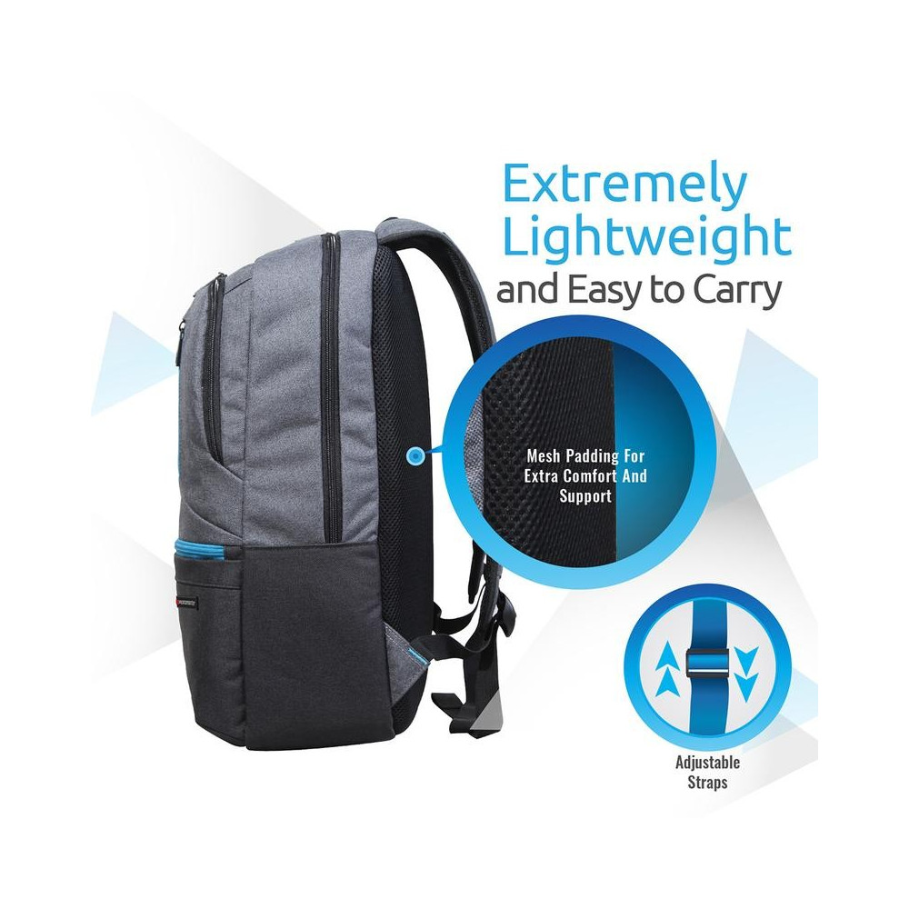 Sac à dos Promate Ascend-BP Étanche pour Pc Portable 15.6" / Gris