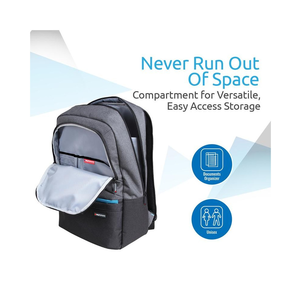 Sac à dos Promate Ascend-BP Étanche pour Pc Portable 15.6" / Gris