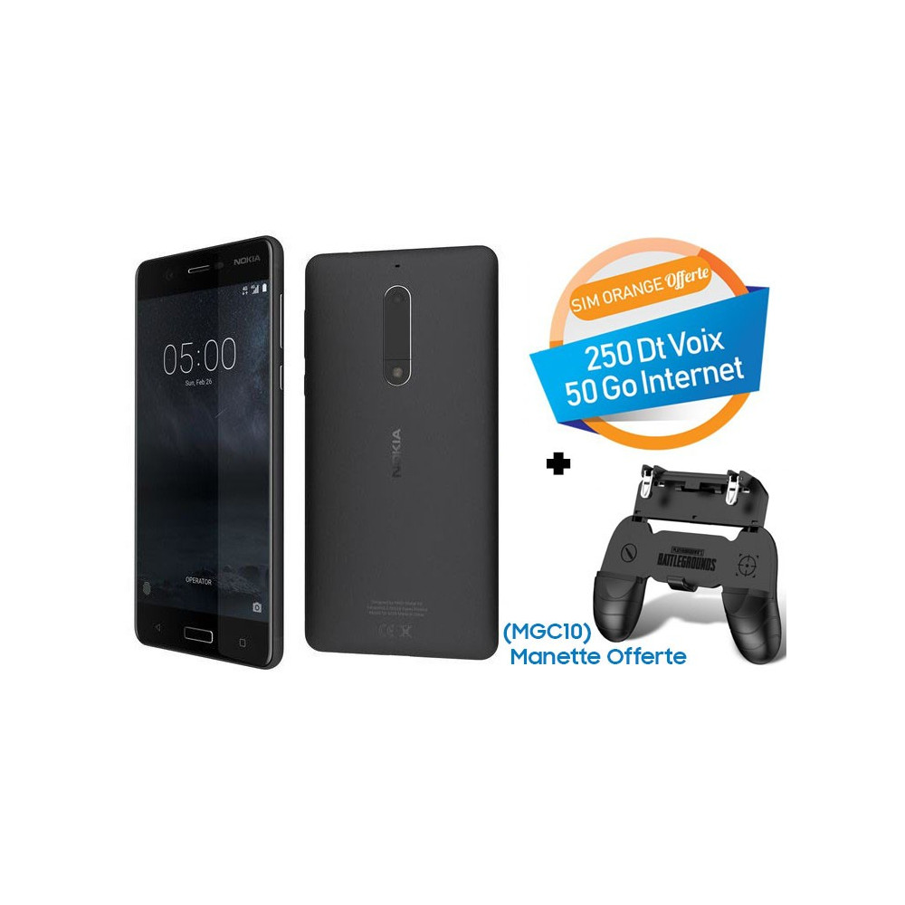 Nokia 5 Tunisie couleur noir - Smartphone Nokia prix moins cher
