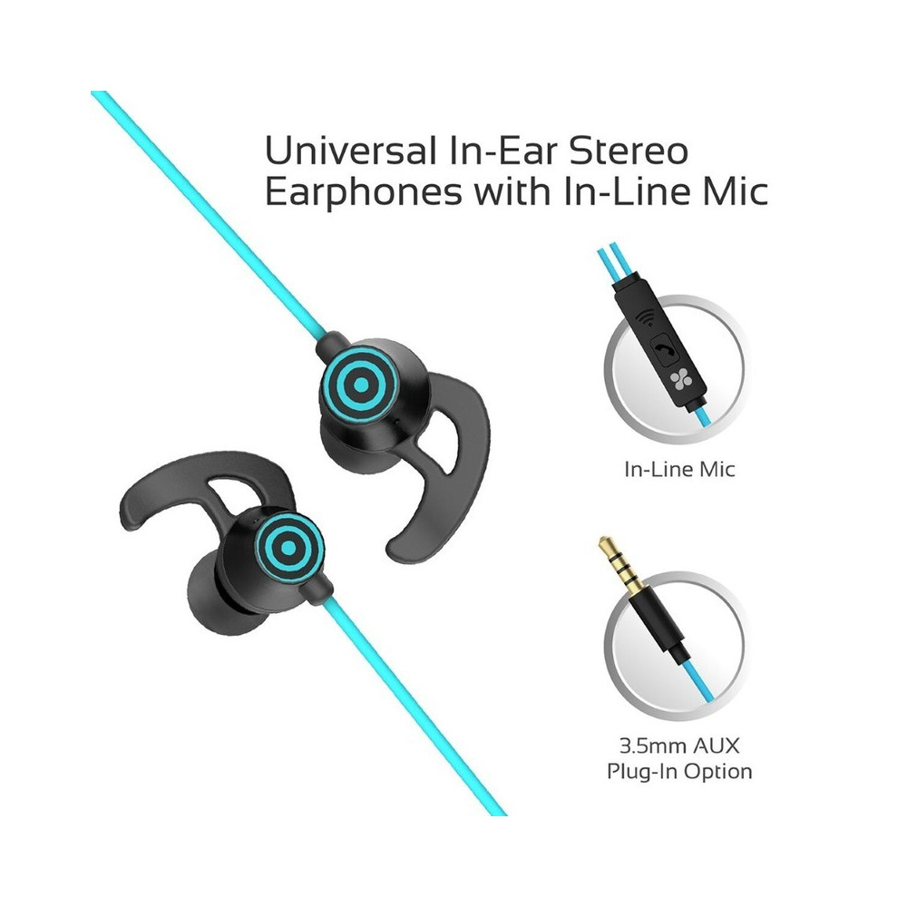 Écouteurs stéréo intra-auriculaires avec micro Promate Swift / Bleu