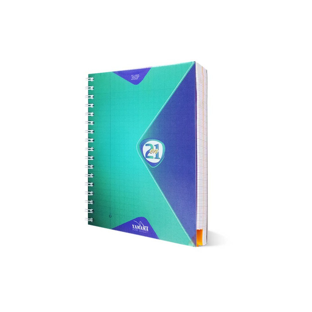 Cahier YAMAMA Wiro 2en1 Couverture Plastique 17x22 Séyès 80G 360p