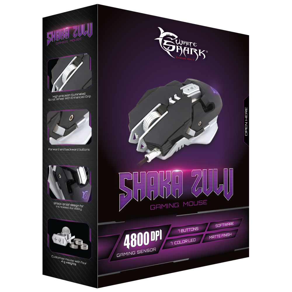 Souris White Shark SHAKA ZULU GM-5001 / Noir