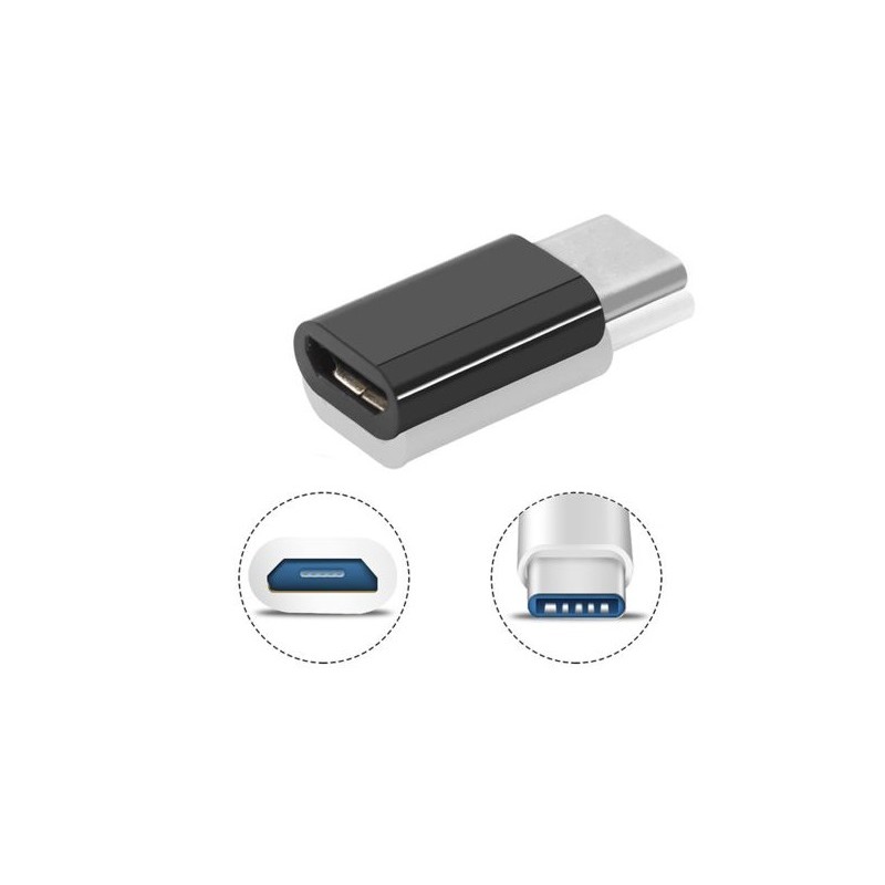 YAWALL Adaptateur USB C vers Micro USB, USB de Type C (mâle) vers Micro USB  (Femelle), Transfert de données Micro USB vers USB-C, Compatible avec