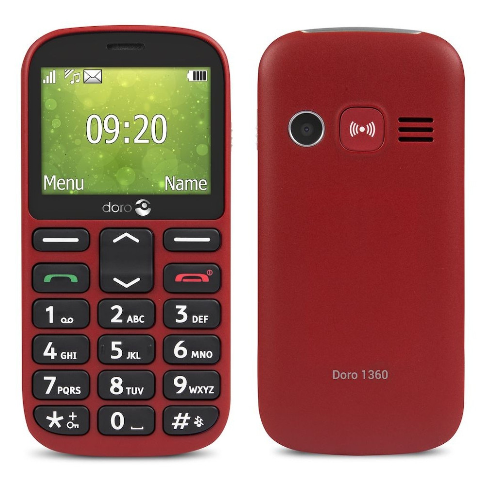 Téléphone Portable Doro 1360 / Double SIM / Rouge
