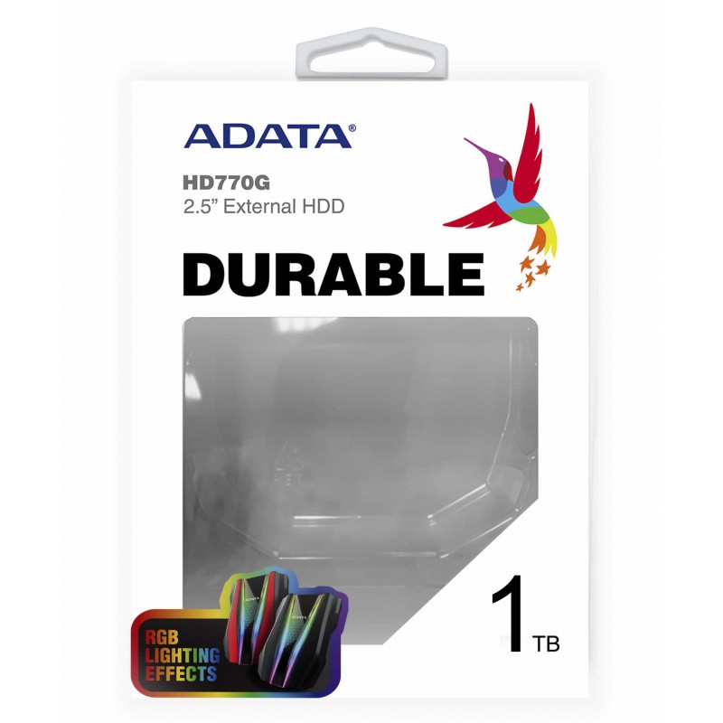 DISQUE DUR EXTERNE ADATA HD770G / 1 TO / USB 3.2 / ROUGE