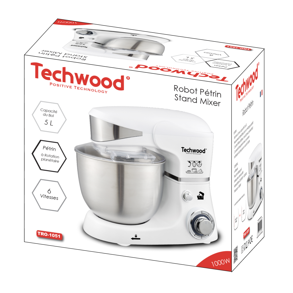Robot Pétrin Techwood TRO-1051 / Blanc