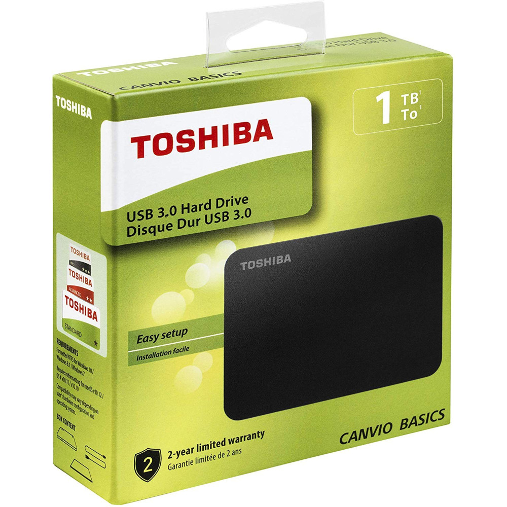 Toshiba Canvio Basics 1 To (HDTB410EK3AA) | Disque Dur Externe | Tunisianet