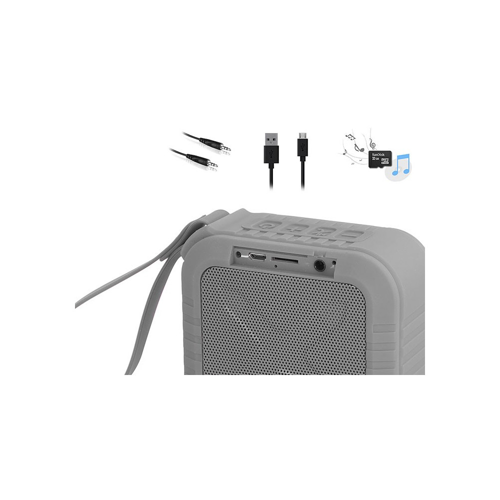 Haut Parleur de poche Bluetooth Etanche Mikado HANDY / 5W / Gris