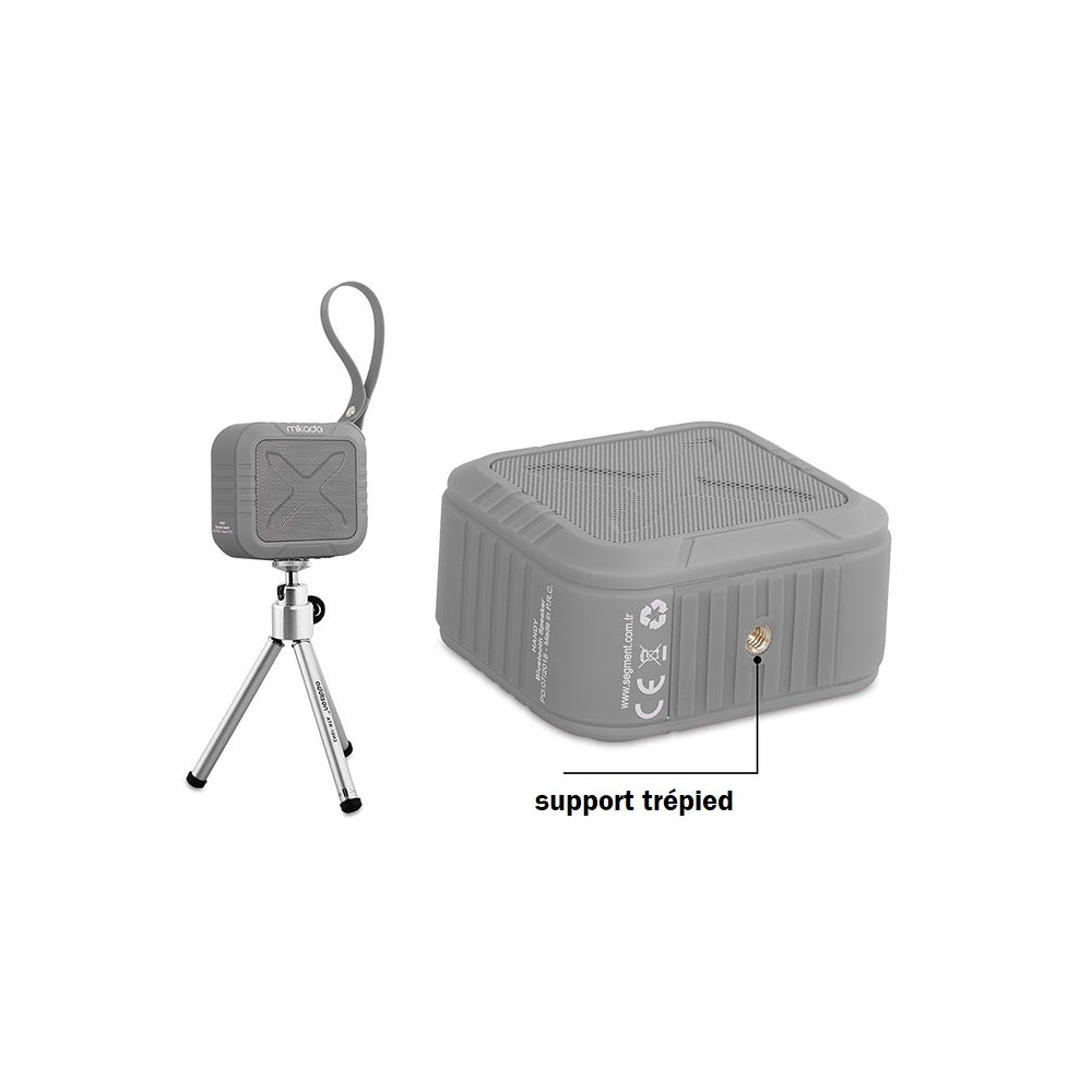 Haut Parleur de poche Bluetooth Etanche Mikado HANDY / 5W / Gris